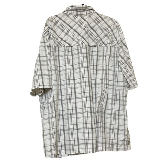Cabelas Cool Max Mens Gray Plaid Short Sleeve Button Down Shirt Size 2XL - Picture 2 of 9